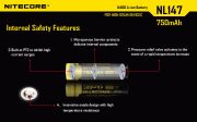 Nitecore - NL1485 - Batteria ricaricabile Li-Ion 14500 3.7V 850mAh