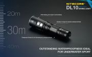 Nitecore - DL10 Diving Light - 1000 lumens e 223 metri - Torcia Led Su