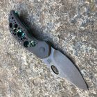 Olamic Cutlery - Busker Semper knife - Acid Rain Dark Blast - Green Ho