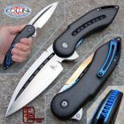 Begg Knives - Glimpse Fluted Blade Black G10 Carbon Fiber Inlays Blue