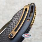 Begg Knives - Glimpse Fluted Blade Black G10 Carbon Fiber Inlays Gold