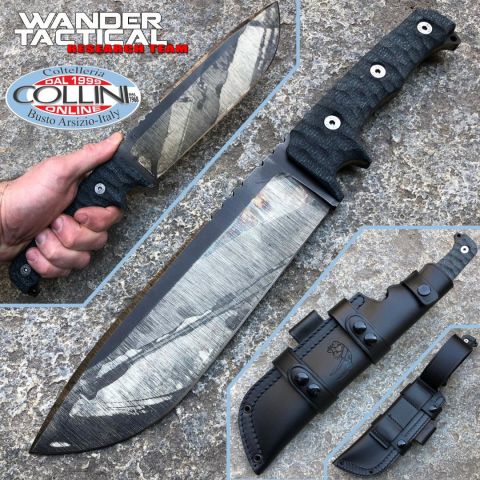 Wander Tactical - Godfather knife - Raw Finish & Green Micarta