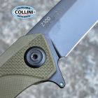 Acta Non Verba - Z100 Flipper Knife - Black DLC Sleipner - Olive G-10