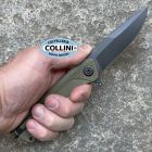 Acta Non Verba - Z100 Flipper Knife - Black DLC Sleipner - Olive G-10