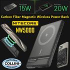 Nitecore - NW5000 Power Bank - Magnetic Wireless in Fibra di Carbonio
