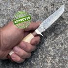 Approved Renato Cassol - Coltello da Caccia in Damasco Damasteel, dente di Faco