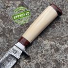 Approved Renato Cassol - Coltello da Caccia in Damasco Damasteel, dente di Faco