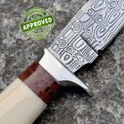 Approved Renato Cassol - Coltello da Caccia in Damasco Damasteel, dente di Faco