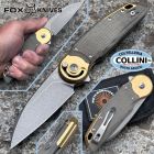 FOX Knives Fox - Metamorphosis - Acid Stonewashed M390, Ottone & Green Micarta -