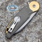 FOX Knives Fox - Metamorphosis - Acid Stonewashed M390, Ottone & Green Micarta -