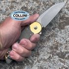 FOX Knives Fox - Metamorphosis - Acid Stonewashed M390, Ottone & Green Micarta -