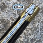 Laguiole en Aubrac - Laguiole Laiton 12cm in Ottone e Corno Pressato -