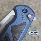 We Knife WeKnife - Sylox - Dual Tone M390 & Blue Titanium with Shredded Carbon