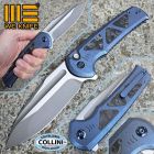 We Knife WeKnife - Sylox - Dual Tone M390 & Blue Titanium with Shredded Carbon