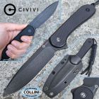 Civivi - Fixed Blade Elementum - Black Stonewashed D2 & Black G10 - C2