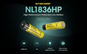 Nitecore - NL1836HP - Batteria ricaricabile protetta Li-Ion 18650 3.6V