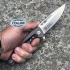 Witharmour - Thor-GY Knife - Satin D2 & Grey Aluminum and Black G10 -