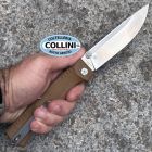 Witharmour - WoodlandsF-BR Knife - Stonewashed VG-10 & Tan Micarta + R