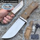 Witharmour - Cajo II-TN Knife - Chisel Ground Stonewashed VG10 & Tan M