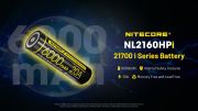 Nitecore - NL2160HPi - Batteria ricaricabile protetta Li-Ion 21700 3.6