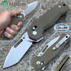 Maserin - CB-1 Flipper Knife - Stonewashed CPM-MagnaCut & Olive Green