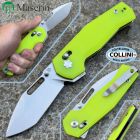 Maserin - CB-1 Flipper Knife - Stonewashed CPM-MagnaCut & Yellow Fluo