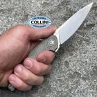 MKM - Goccia Flipper Knife by Jens Anso - Green Canvas Micarta - MK-GC