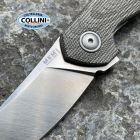 MKM - Goccia Flipper Knife by Jens Anso - Green Canvas Micarta - MK-GC