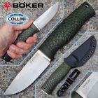 Boker - Mini Bronco Bushcraft Knife - Satin CPM-3V & Green TPE - 12150