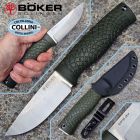 Boker - Mini Bronco Bushcraft Knife - Satin CPM-3V & Green TPE - 12150