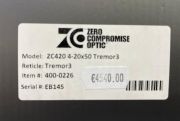 Zero Compromise ZC420 4-20×50 TREMOR 3