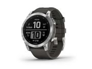 Garmin GPS da polso FENIX 7 Silver con cinturino in silicone Graphite (Standard edition)