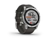 Garmin GPS da polso FENIX 7 Silver con cinturino in silicone Graphite (Standard edition)